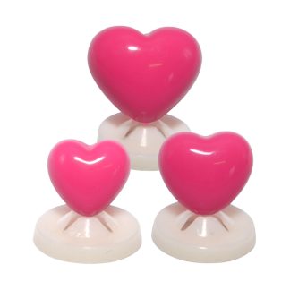 Hot Pink Heart Noses with Plastic Backs