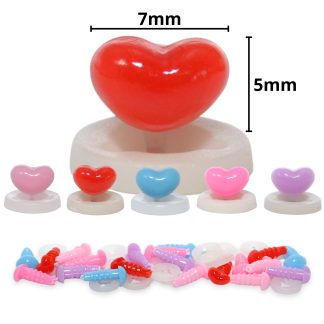 7mm x 5mm Mixed Heart Noses with Plastic Backs
