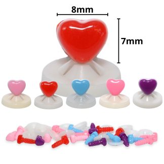 8mm x 7mm Mixed Heart Noses with Plastic Backs