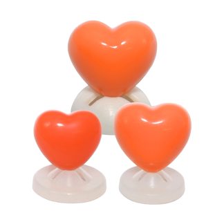 Orange Heart Noses with Plastic Backs