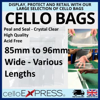 85mm to 96mm Wide Cello Bags