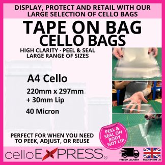 Tape on Bag A4 Cellos - 220mm x 297mm