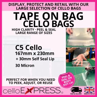 Tape on Bag Cello C5 - 167mm x 230mm