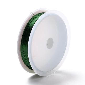 Pack of 1 - Dark Green 0.4mm x 12m Copper Wire | For Jewellery Making and Crafts