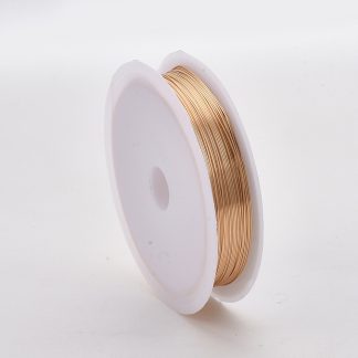 Pack of 1 - Light Gold 0.7mm x 3m Copper Wire | For Jewellery Making and Crafts