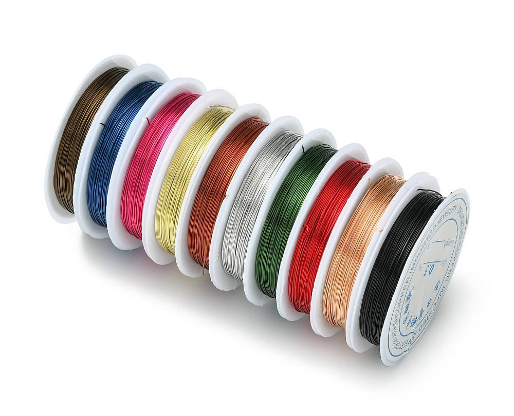 Pack of 10 - Mixed Colours 0.5mm x 8m Copper Wire