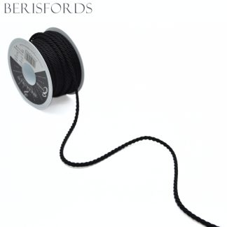 Black (10) Barley Twisted Cord - Berisfords