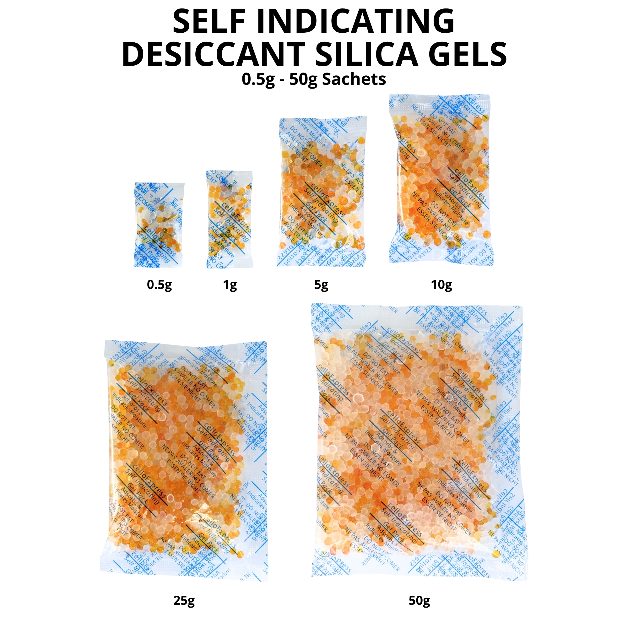 10g Self Indicating Silica Gel Desiccant Sachets - Image 3