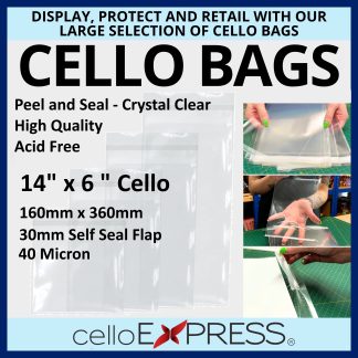 14" x 6" Cellophane Bags - 360mm x 160mm - 14 x 6