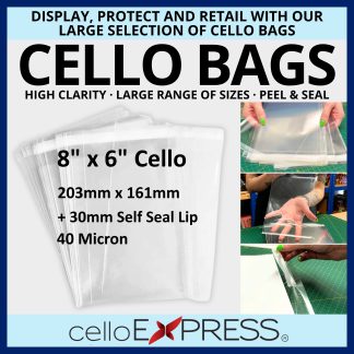 8" x 6" Cello Bags - 161mm x 203mm