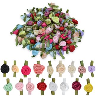 12mm Satin Ribbon Roses