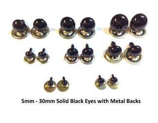 Solid Black Eyes Metal Back