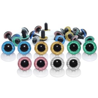 Mixed Glitter Eyes Screw Type Plastic Backs