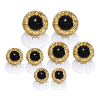 Gold Glitter Eyes Screw Type Plastic Backs