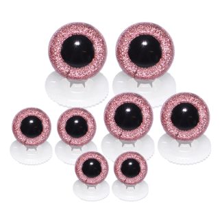 Pink Glitter Eyes Screw Type Plastic Backs