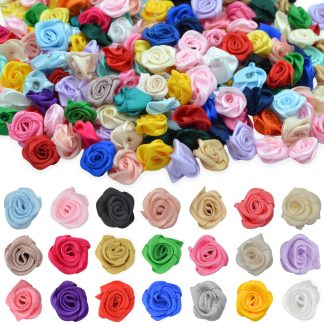 15mm Satin Ribbon Roses