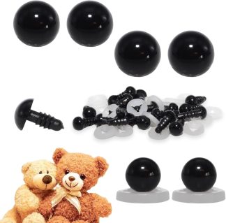 Solid Black Eyes with Plastic Backs
