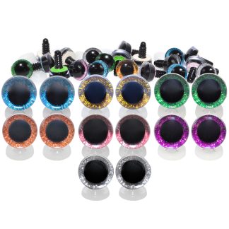 3D Glitter Eyes with Plastic Backs