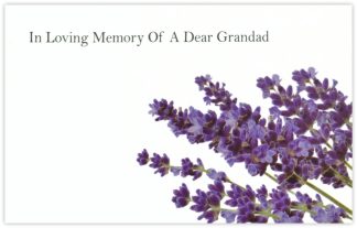In Loving Memory Grandad (Lavender) - 60mm x 90mm Florist Cards