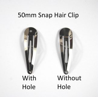 50mm Silver Snap Hair Clips NO Hole - Sleepy Bendies