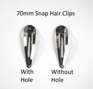 70mm Silver Snap Hair Clips NO Hole - Sleepy Bendies