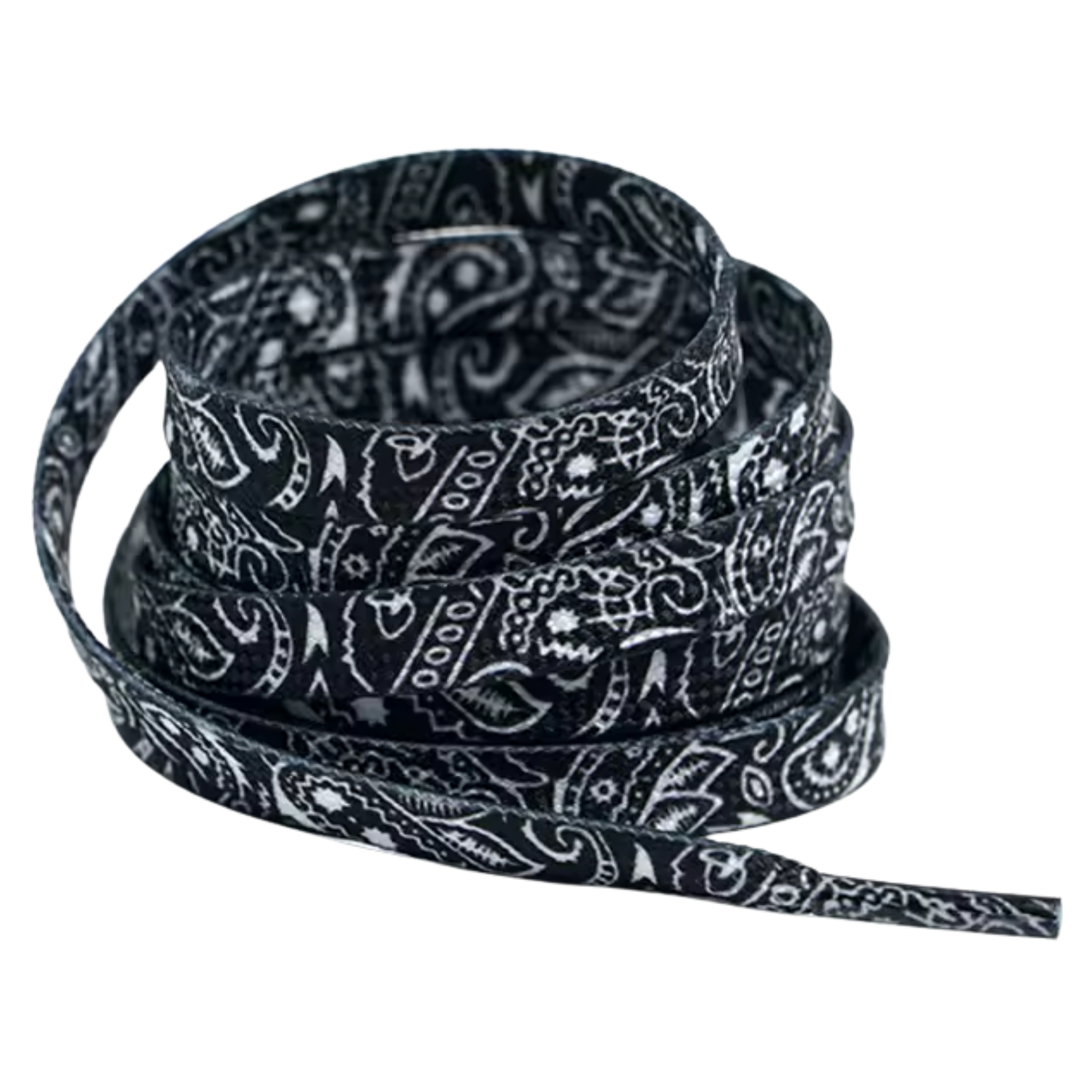 8mm Black Paisley Shoelaces - Flat Replacement Laces