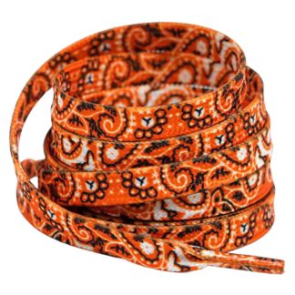 8mm Dark Orange Paisley Shoelaces - Flat Replacement Laces