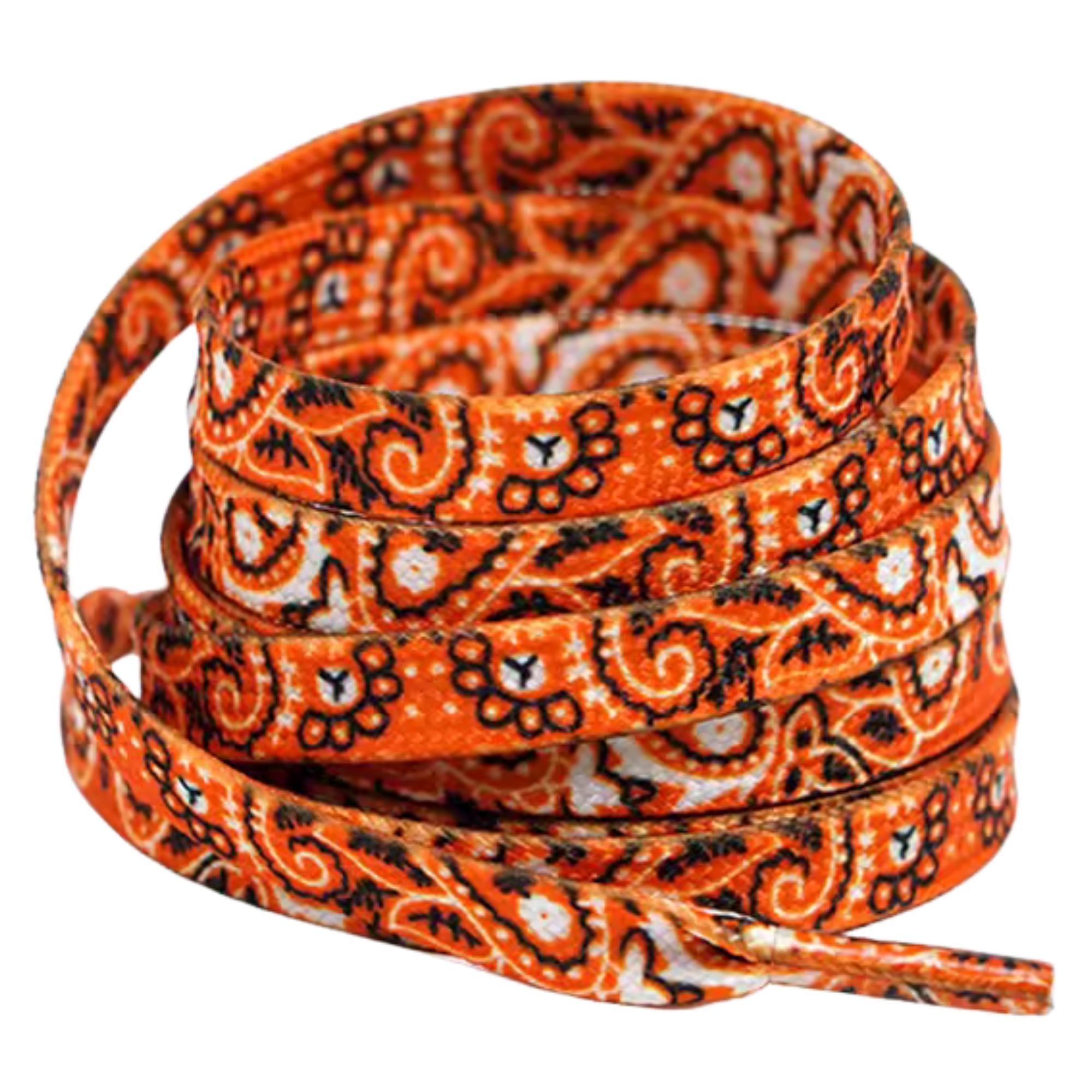 8mm Dark Orange Paisley Shoelaces - Flat Replacement Laces