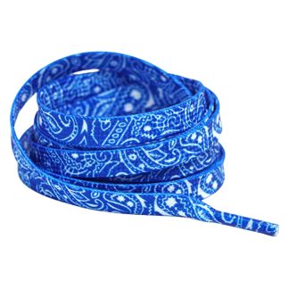 8mm Royal Blue Paisley Shoelaces - Flat Replacement Laces