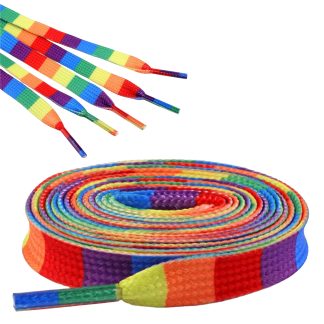 8mm Rainbow Shoelaces - Flat Replacement Laces