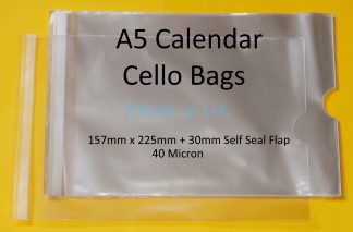 Calendar A5 157mm x 225mm Cello Bags - Self Seal Cellophane Display