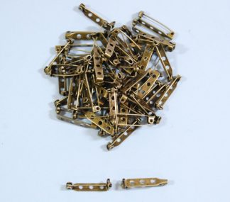 Antique Bronze Brooch Pins - 27mm x 5mm with 3 holes