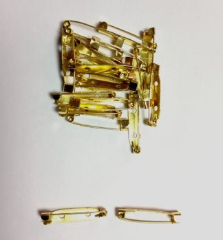 Golden Brooch Pins - 30mm x 5mm with 2 holes