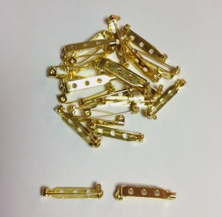 Golden Brooch Pins - 27mm x 5mm with 3 holes