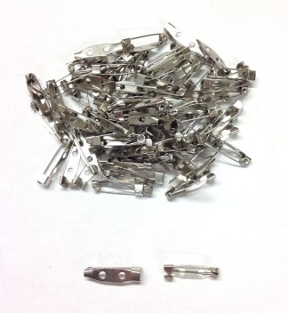 Platinum Brooch Pins - 20mm x 5mm - Hook Catch - 2 Holes