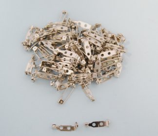 Platinum Brooch Pins - 25mm x 6mm - Roll Catch - 2 Holes