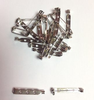 Platinum Brooch Pins - 34mm x 6mm - Roll Catch - 3 Holes