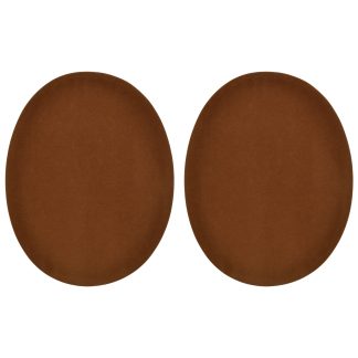 Chestnut Brown Faux Suede Elbow Patches - 140mm x 110mm Iron-On Patch