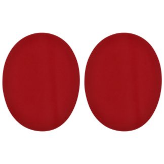 Red Faux Suede Elbow Patches - 140mm x 110mm Iron-On Patch