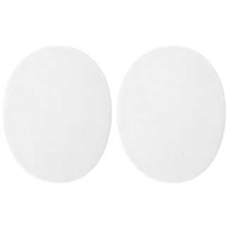 White Faux Suede Elbow Patches - 140mm x 110mm Iron-On Patch