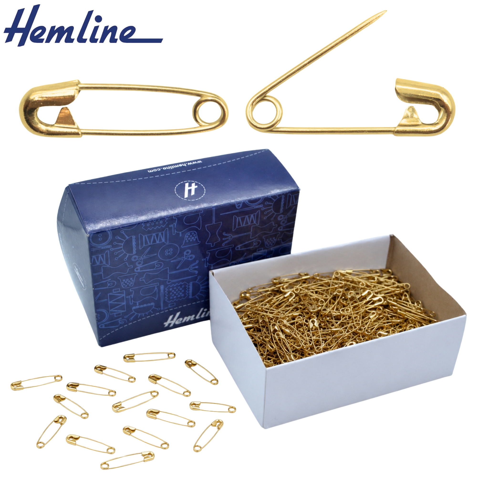 Safety Pins Brass Gold 20mm Bulk 1728PCS - Hemline HB.SB.000
