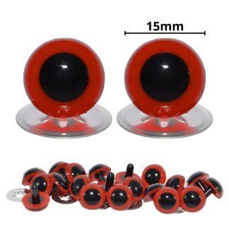 15mm Red Eyes with Metal Backs