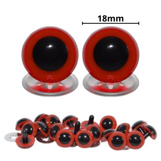 18mm Red Eyes with Metal Backs