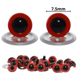 7.5mm Red Eyes with Metal Backs
